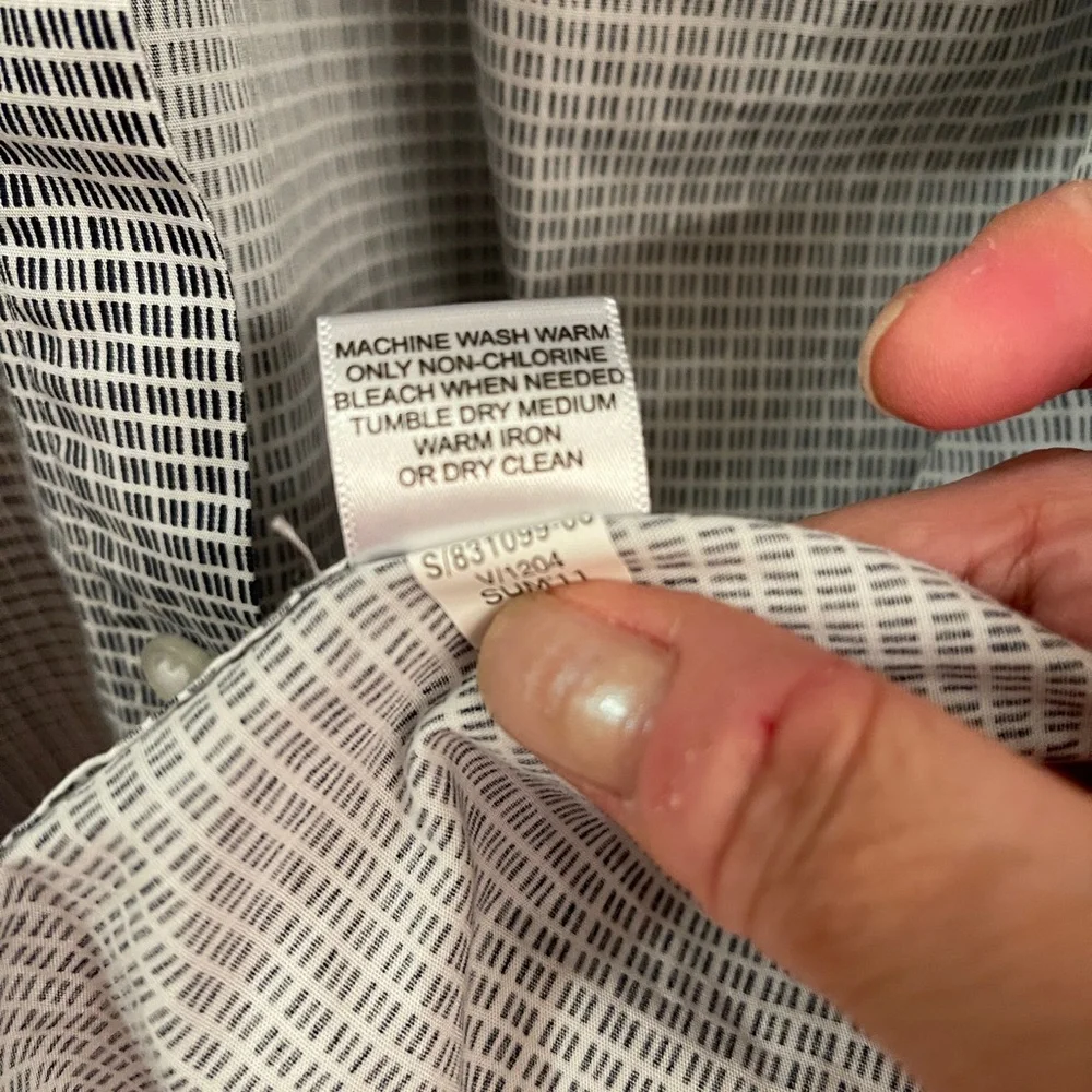 Banana Republic Men's Navy & White Micro Print‎ Button Down Shirt XL